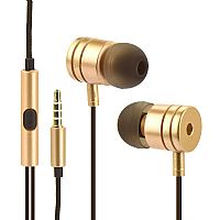 Ακουστικά στερεοφωνικό χρυσό κουτί μεταλλικό