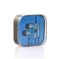 Ακουστικά στερεοφωνικό μπλέ κουτί μεταλλικό